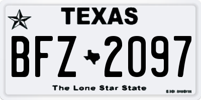 TX license plate BFZ2097
