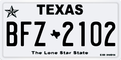 TX license plate BFZ2102