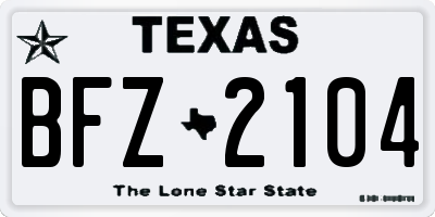 TX license plate BFZ2104