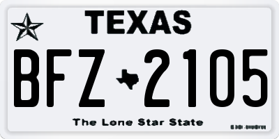TX license plate BFZ2105