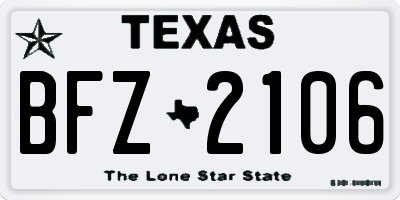 TX license plate BFZ2106