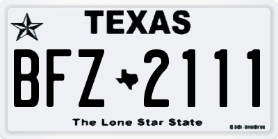 TX license plate BFZ2111