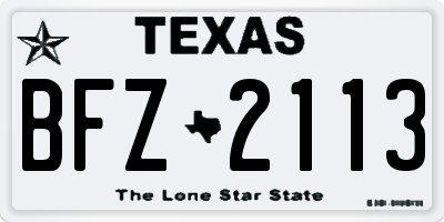 TX license plate BFZ2113