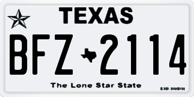TX license plate BFZ2114