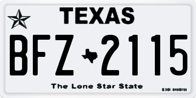 TX license plate BFZ2115