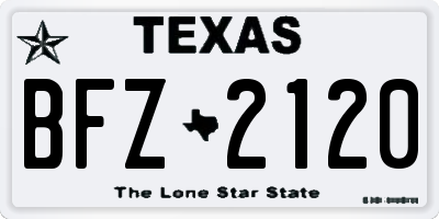 TX license plate BFZ2120