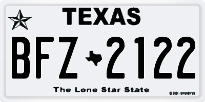 TX license plate BFZ2122