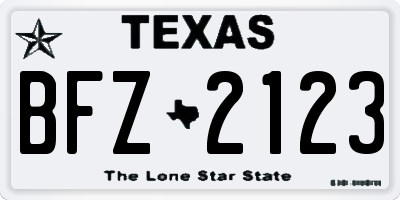 TX license plate BFZ2123