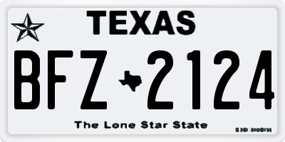 TX license plate BFZ2124