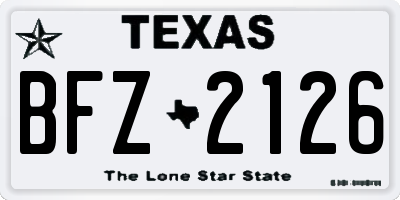 TX license plate BFZ2126