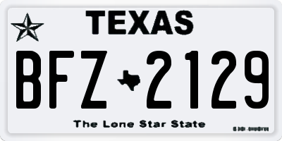 TX license plate BFZ2129
