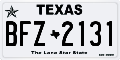 TX license plate BFZ2131