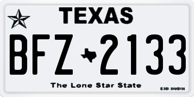 TX license plate BFZ2133