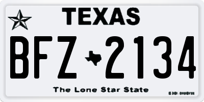TX license plate BFZ2134