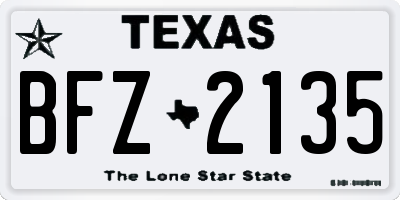 TX license plate BFZ2135