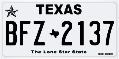 TX license plate BFZ2137