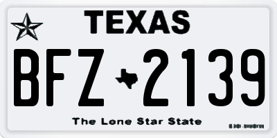 TX license plate BFZ2139