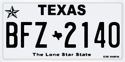 TX license plate BFZ2140