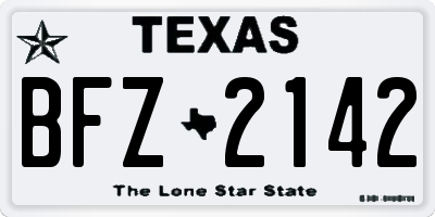 TX license plate BFZ2142