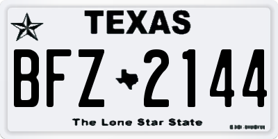 TX license plate BFZ2144