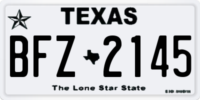 TX license plate BFZ2145
