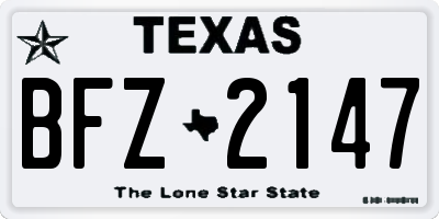 TX license plate BFZ2147