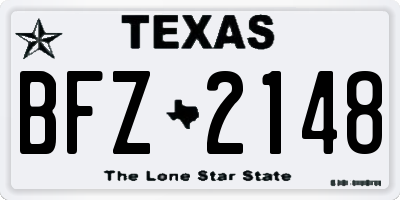 TX license plate BFZ2148
