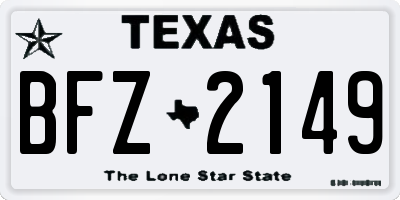 TX license plate BFZ2149