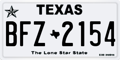 TX license plate BFZ2154