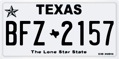 TX license plate BFZ2157