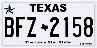 TX license plate BFZ2158