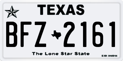 TX license plate BFZ2161