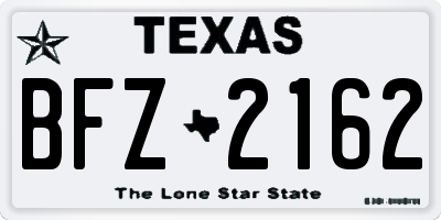 TX license plate BFZ2162