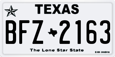 TX license plate BFZ2163