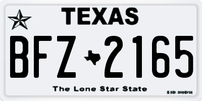 TX license plate BFZ2165