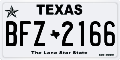 TX license plate BFZ2166