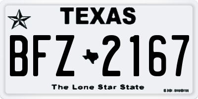 TX license plate BFZ2167