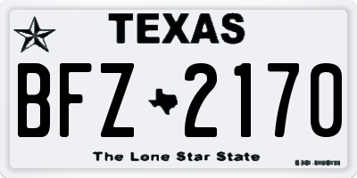 TX license plate BFZ2170