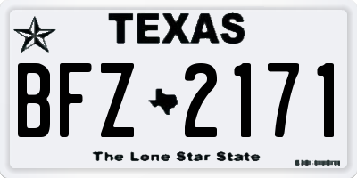 TX license plate BFZ2171