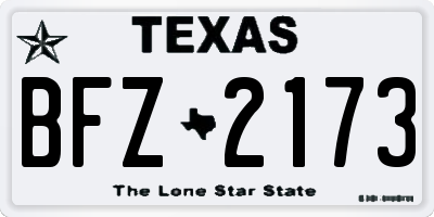 TX license plate BFZ2173
