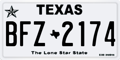 TX license plate BFZ2174