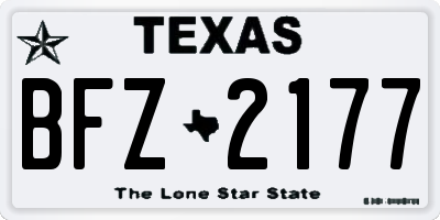 TX license plate BFZ2177