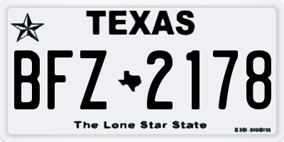 TX license plate BFZ2178