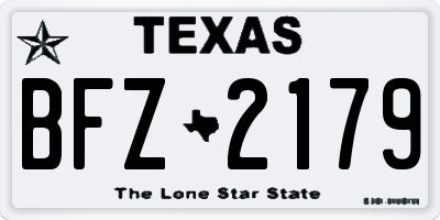 TX license plate BFZ2179