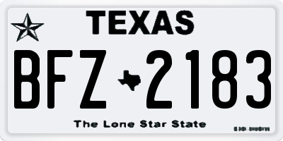 TX license plate BFZ2183