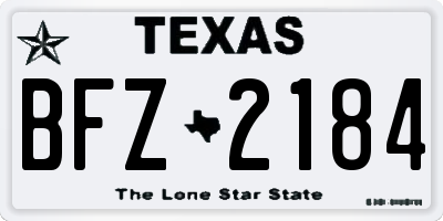 TX license plate BFZ2184