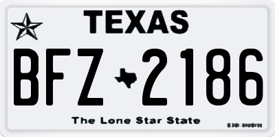 TX license plate BFZ2186