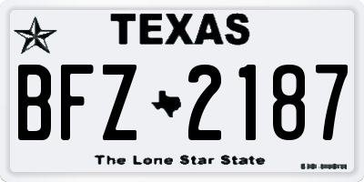 TX license plate BFZ2187