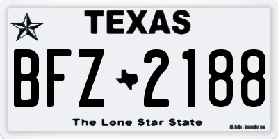 TX license plate BFZ2188