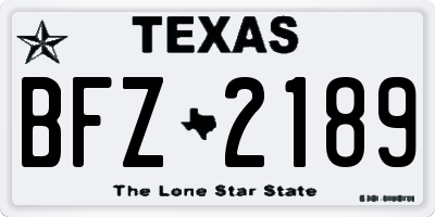 TX license plate BFZ2189